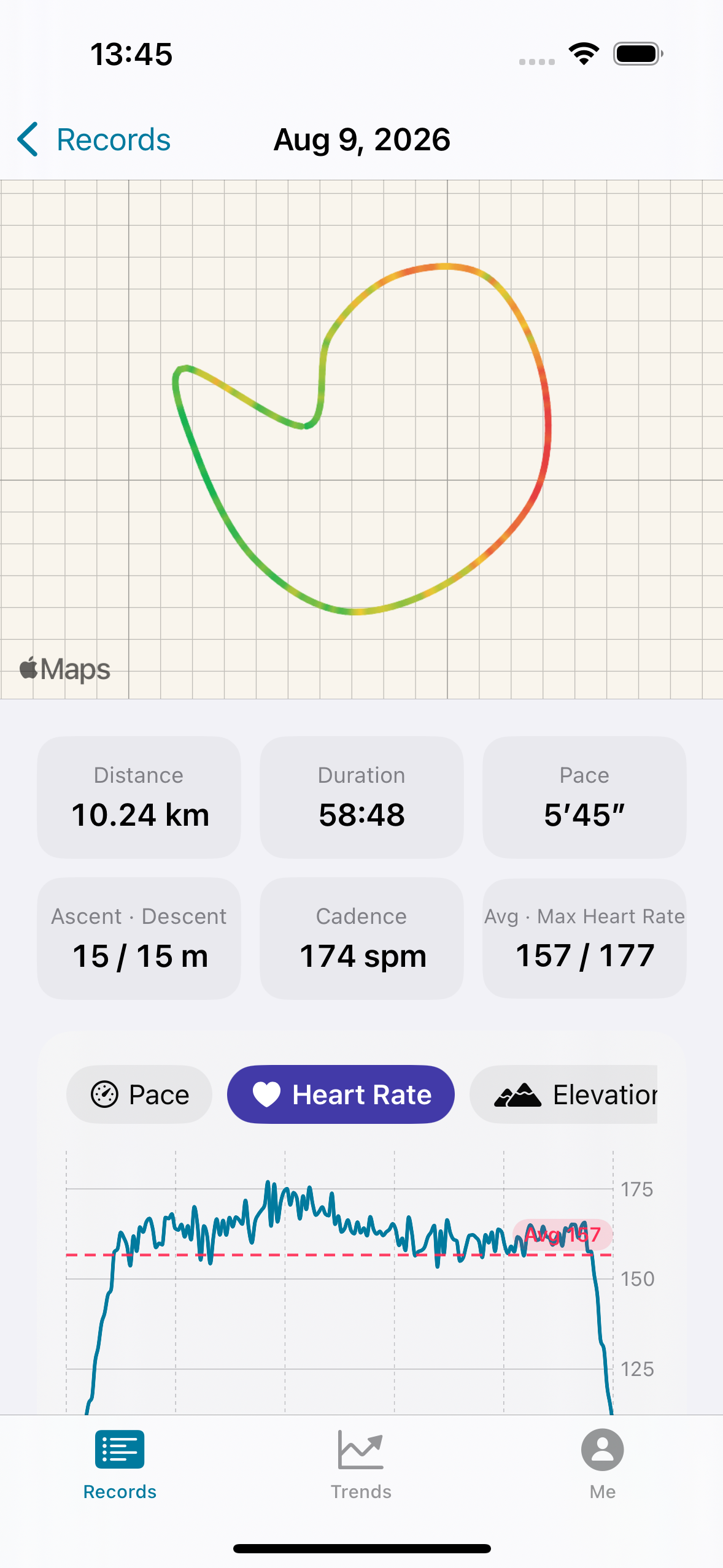 TraceLens heart-rate zones and curve